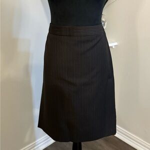 LOFT Black Pinstripe Pencil Skirt